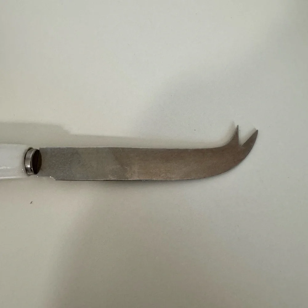 Floral Cheese Knife with‎ White Handle